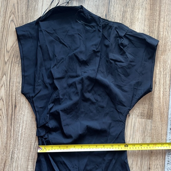 NEW! Zara Black Asymmetrical Pleated Dress - Picture 10 of 13